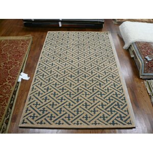 Geistown Hand-Hooked Blue/Brown Area Rug