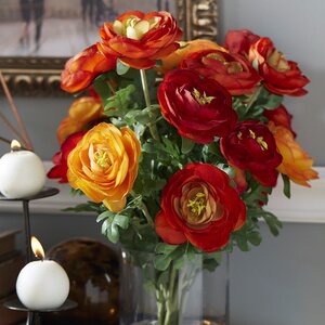 Faux Red & Orange Ranunculus