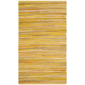 Hand-Woven Yellow Area Rug