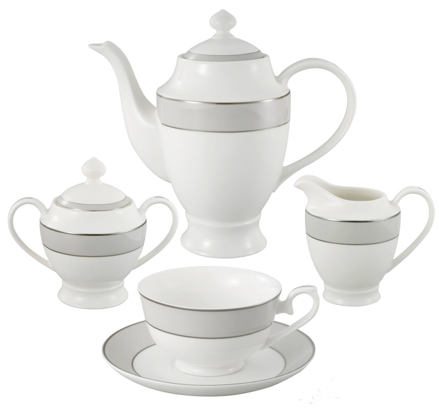 Lorren Home Trends Bone China 57 Piece Dinnerware Set, Service for 8