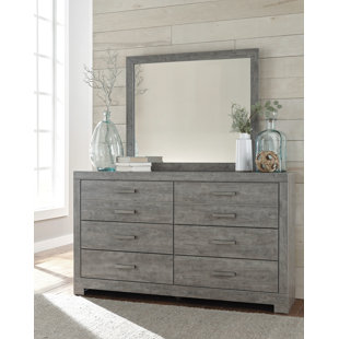 Rosen 6 Drawer Double Dresser With Mirror Rosen 6 Drawer Double Dresser With Mirror