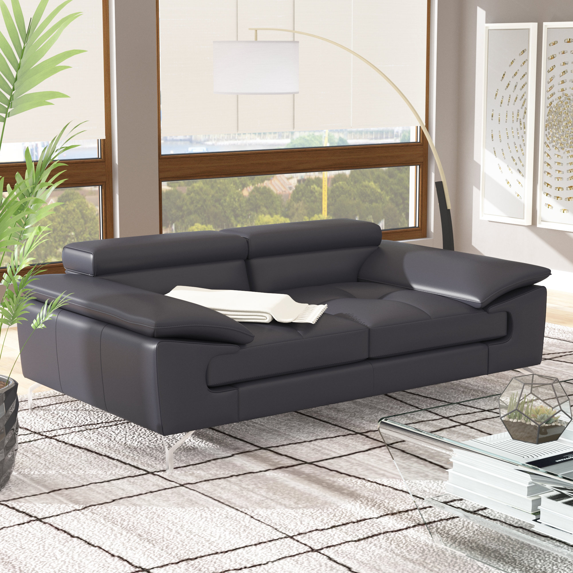 Wade Logan Colwyn Italian Leather Sofa Reviews Wayfair