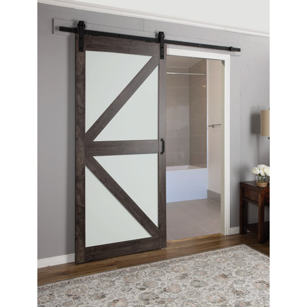 erias home designs continental frosted glass 1 panel ironage laminate interior barn door reviews wayfair - Frosted Glass Barn Door erias home designs continental frosted glass 1 panel ironage laminate interior barn door reviews wayfair - Frosted Glass Barn Door