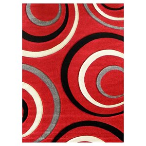 Studio 605 Red Geometric Area Rug