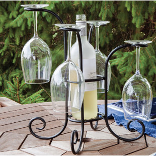 Wine Gl And Bottle Holder Wayfair Co Uk 1 Bottle Tabletop Wine Gl Rack