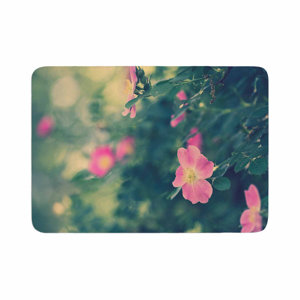 Ann Barnes Central Park Roses Memory Foam Bath Rug