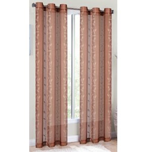 Sarian Nature/Floral Sheer Grommet Single Curtain Panel