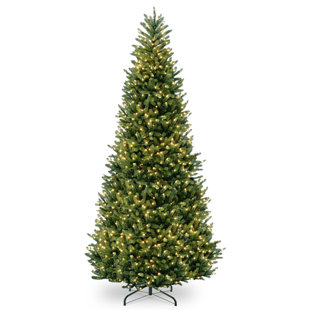 Slim 12 Green Fir Trees Artificial Christmas Tree With Clear White Lights Slim 12 Green Fir Trees Artificial Christmas Tree With Clear White Lights