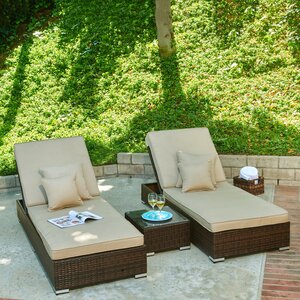 Monaco 3 Piece Lounge Seating Group with Cushions