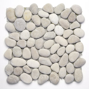 Decorative Random Sized Natural Stone Pebble Tile in Brookstone