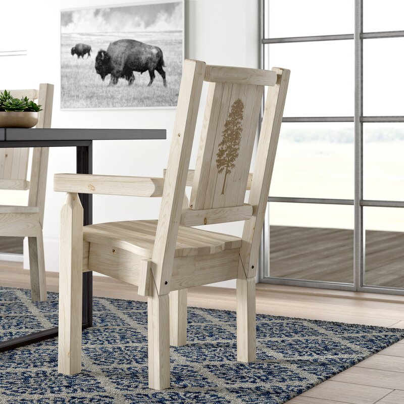 Loon Peak Abella Captain S Solid Wood Dining Arm Chair Wayfair