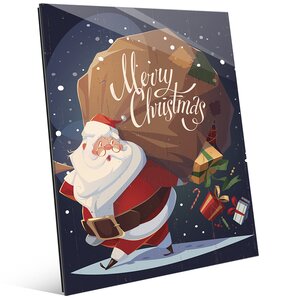 'Merry Christmas - Gifts' Graphic Art on Plaque