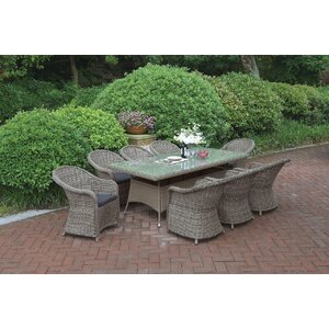 9 Piece Dining Set with Cushions