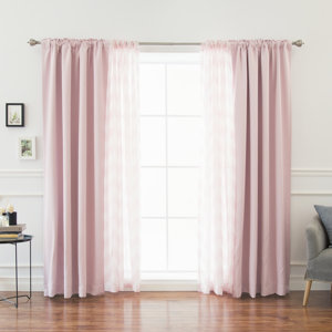 Karol Chevron Semi-Sheer Thermal Rod Pocket Curtain Panels