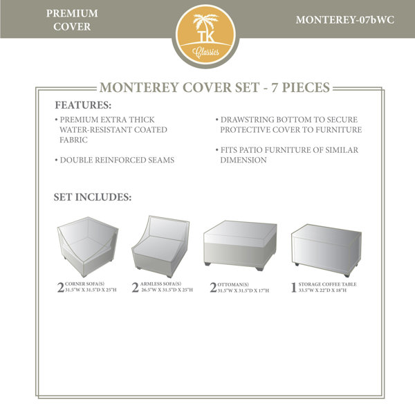 TK Classics Monterey 7 Piece Sectional Set with Cushions & Reviews