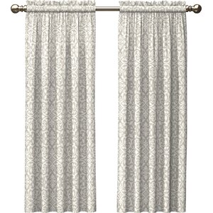 Zephyrine Damask Semi-Sheer Rod pocket and Tab top Curtain Panels (Set of 2)