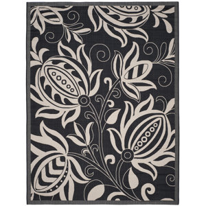 Laurel Black & Tan Indoor/Outdoor Area Rug