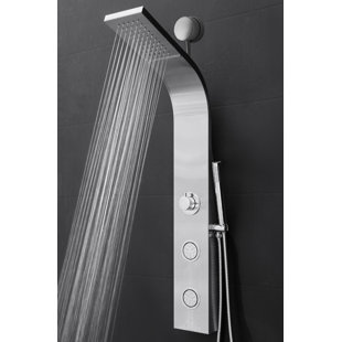 Shower Systems You Ll Love Wayfair Easy Connect Shower Panel With Rainfall Waterfall Head And Handshower