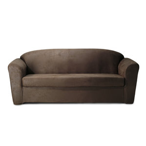 Stretch Leather Box Cushion Sofa Slipcover by CoverWorks