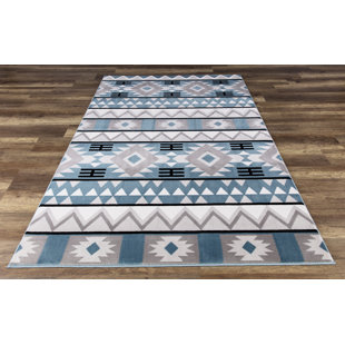 Native American Print Rugs Wayfair Paugh Premium Southwestern Natïve Blue Gray Area Rug