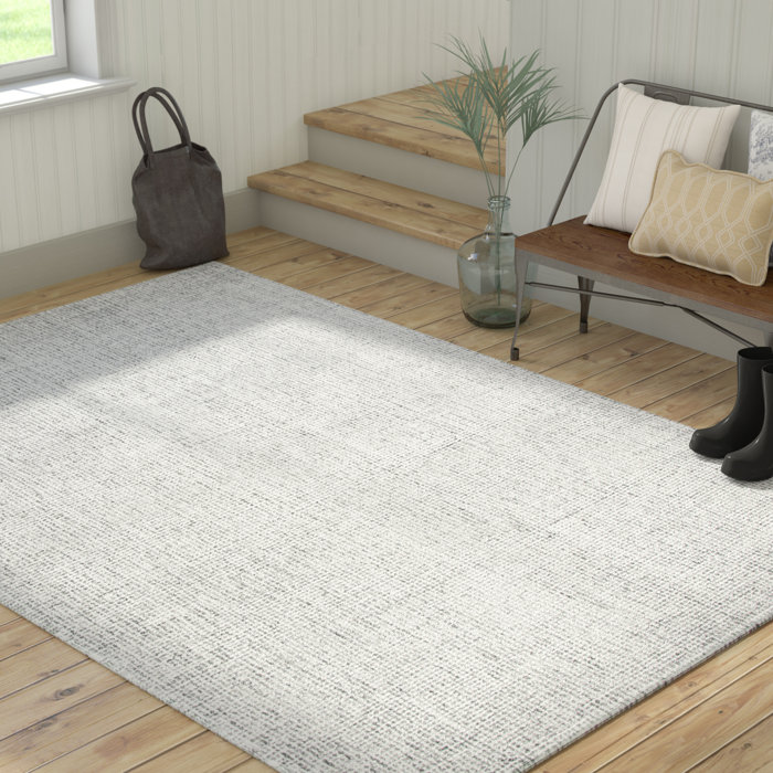 Gracie Oaks Marsh Hand Tufted 100 Wool Grey Area Rug Reviews Marsh Hand Tufted 100 Wool Grey Area Rug