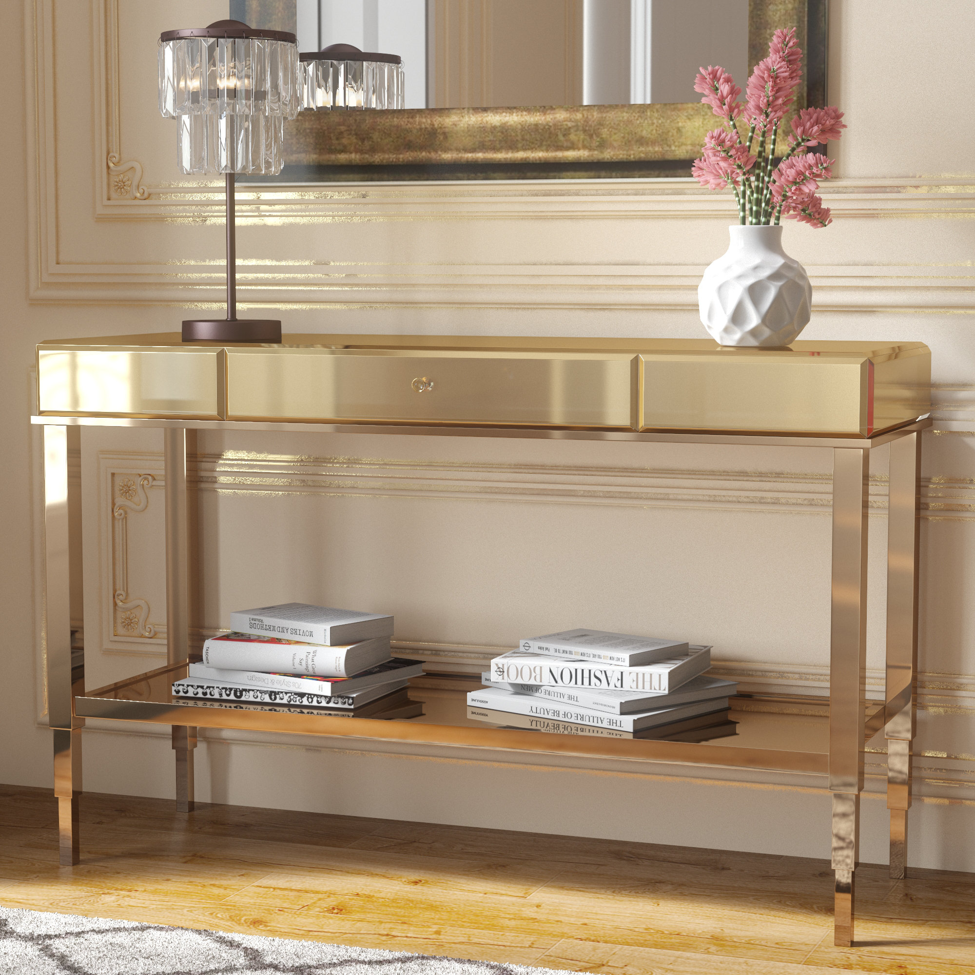 Willa Arlo Interiors Calisto Mirrored Console Table Reviews Wayfair