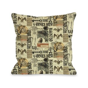 All Hallows Eve Collage Throw Pillow