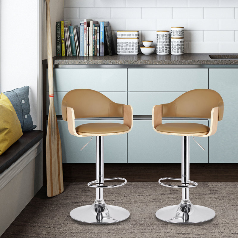 Adjustable Height Swivel Bar Stool & Reviews AllModern