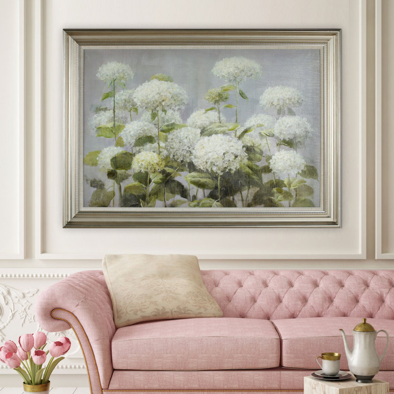 'Hydrangea Garden' Framed Painting Print on Wrapped Canvas & Reviews