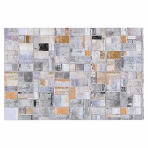 'Gray Tan Tile Squares' Doormat
