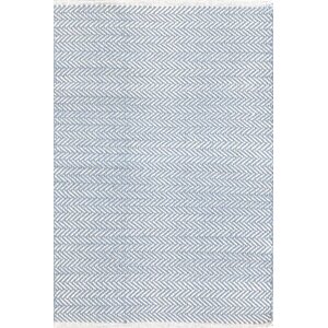 Herringbone Hand Woven Powder Blue Area Rug