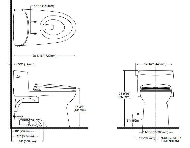 Toto Carolina II High Efficiency 1.28 GPF Elongated One ...