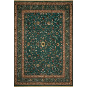 One-of-a-Kind Broadway Village Hand Knotted Wool Green Area Rug