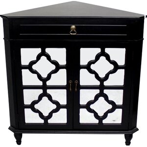 Charlwood Wooden Corner Accent Cabinet with 1 Drawer and 2 Doors