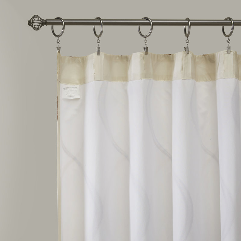 Wrought Studio Rolph Geometric Room Darkening Rod Pocket Single Curtain