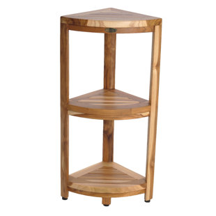 Small Bathroom Corner Shelf Wayfair Earthyteak Corner 12 W X 33 H Bathroom Shelf