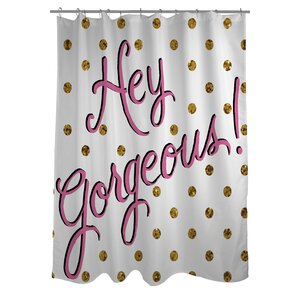 Hello Gorgeous Dots Shower Curtain
