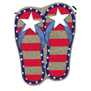 Patriotic Flip Flops Garden Flag