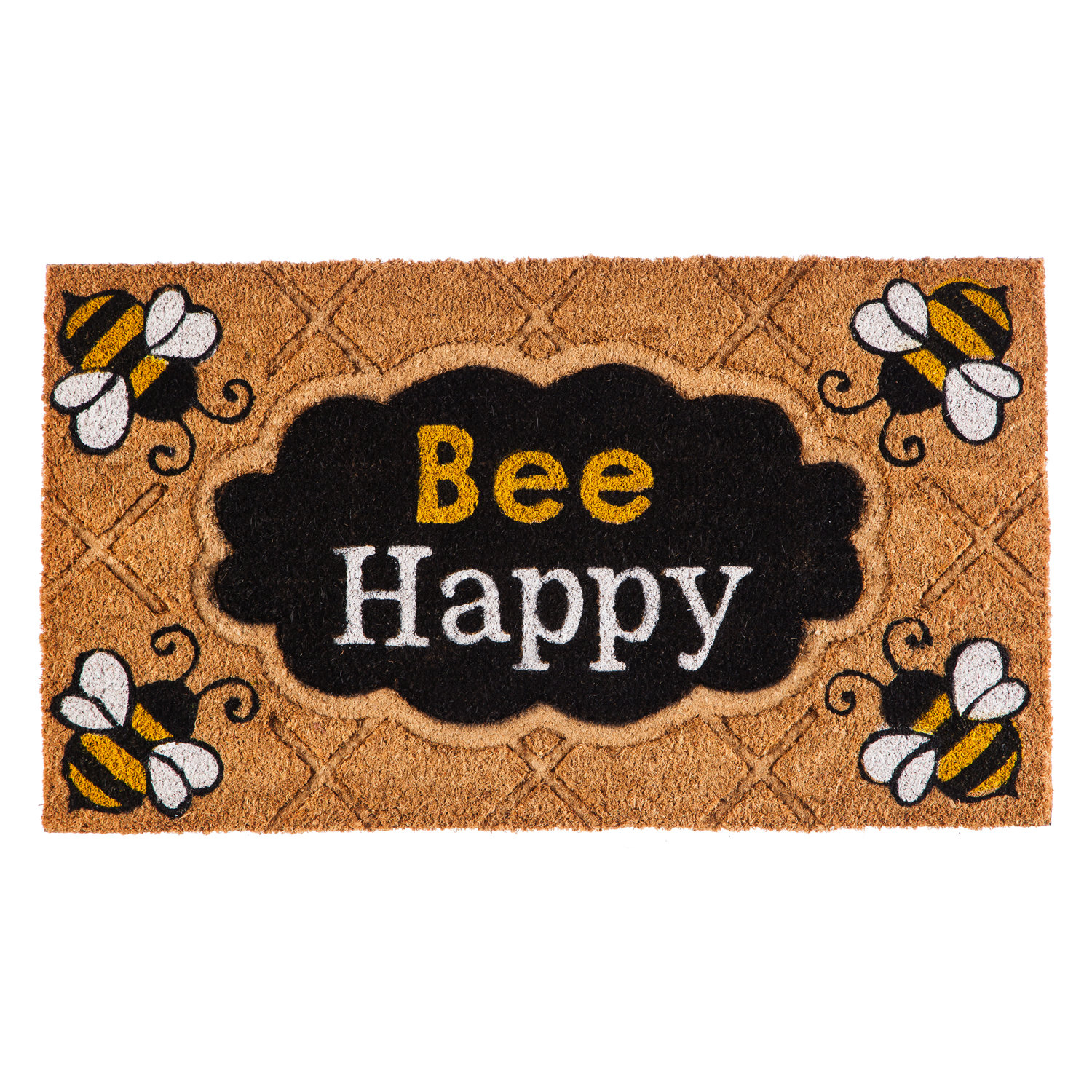 Delussey Bee Happy Coir 28 In X 16 In Non Slip Outdoor Door Mat Reviews Joss Main