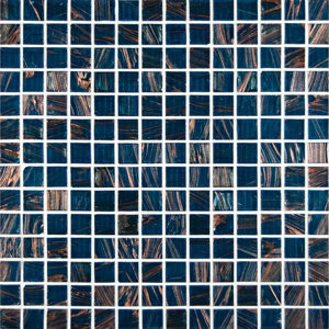 0.75'' x 0.75'' Glass Mosaic Tile in Blue Iridescent
