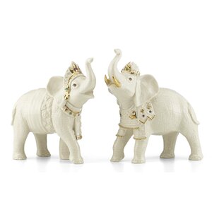 Balinese Elephant 2 Piece Figurine Set