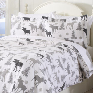 Extra Wide King Size Bedding Wayfair Stephan Extra Soft Printed Flannel Duvet Cover Set