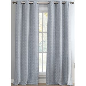 Davis Knit Geometric Blackout Grommet Curtain Panels (Set of 2)