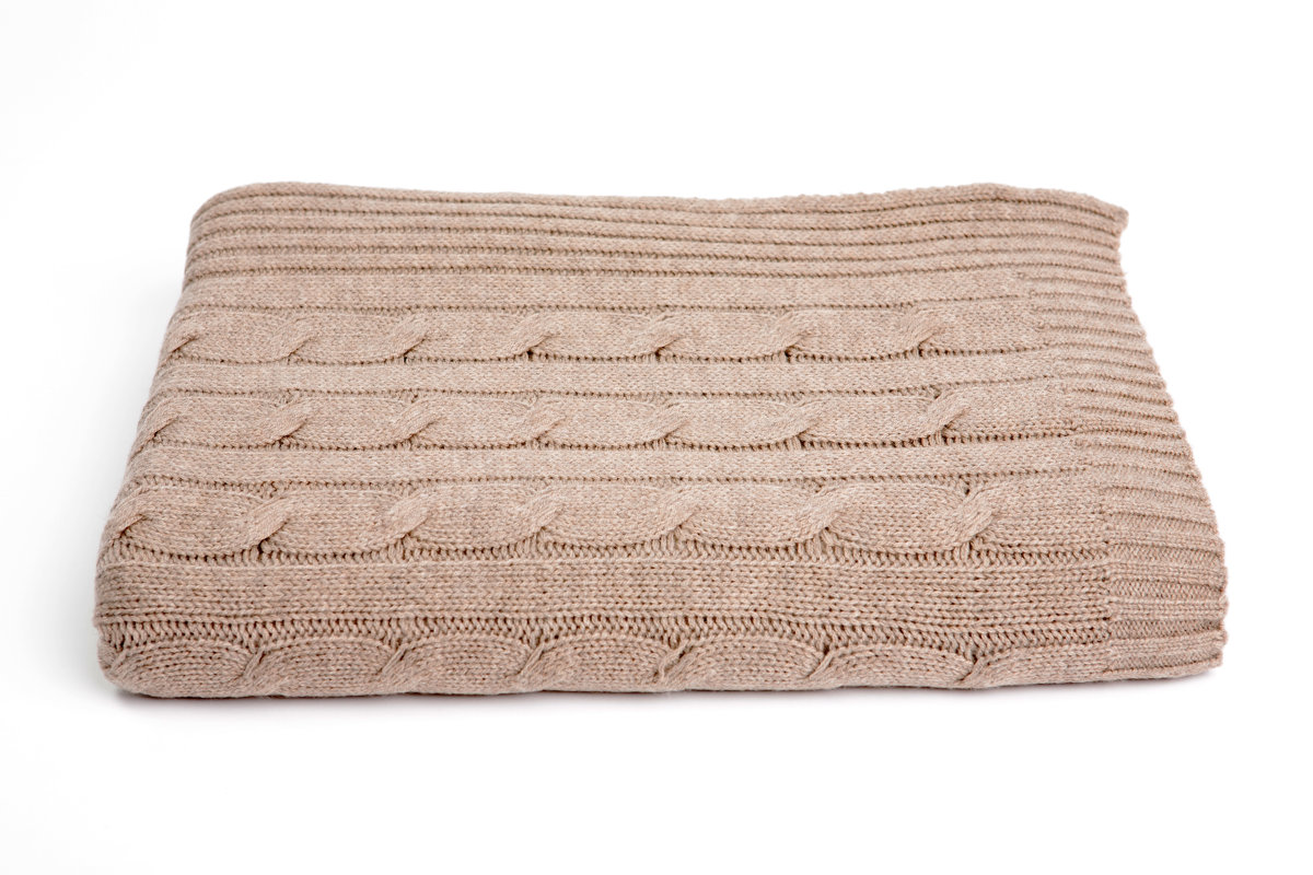 Cashmere Collection Cable Knit Cashmere Blend Throw & Reviews Wayfair