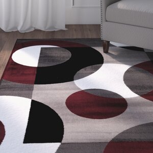 Allison Burgundy Geometric Area Rug