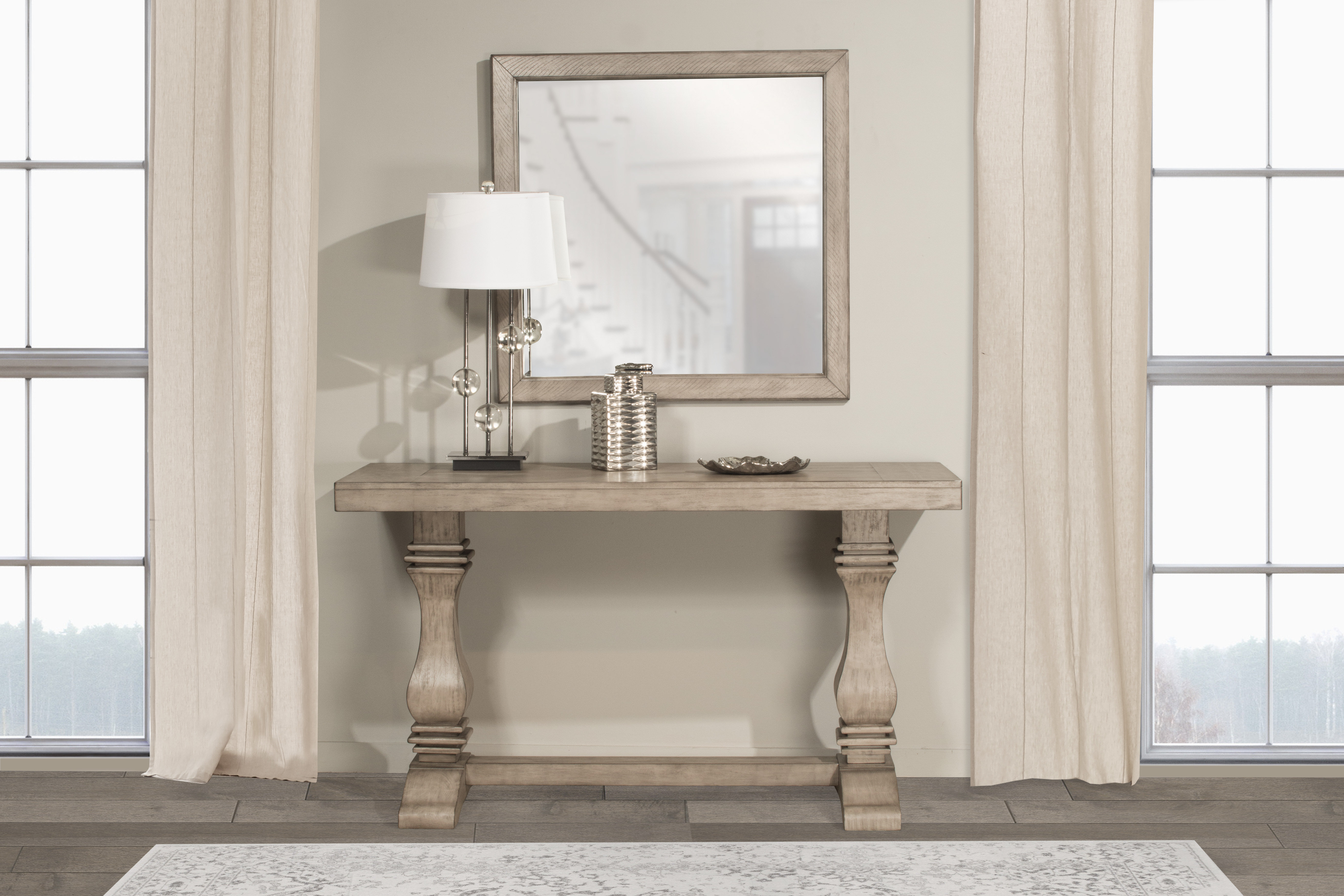 One Allium Way Lea Counter Height Console Table And Mirror Set Wayfair