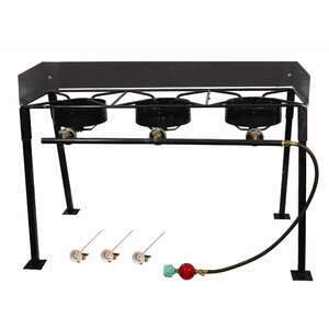 Tall Rectangular Outdoor Three  Burner Camp Stove Package