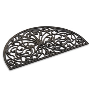 Round Semi Circle Door Mats You Ll Love Wayfair Calles Scroll Fl Doormat