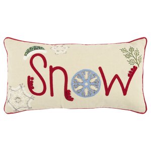 Holiday Snow 100% Cotton Lumbar Pillow