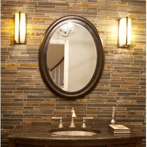 Oval Wood Wall Mirror